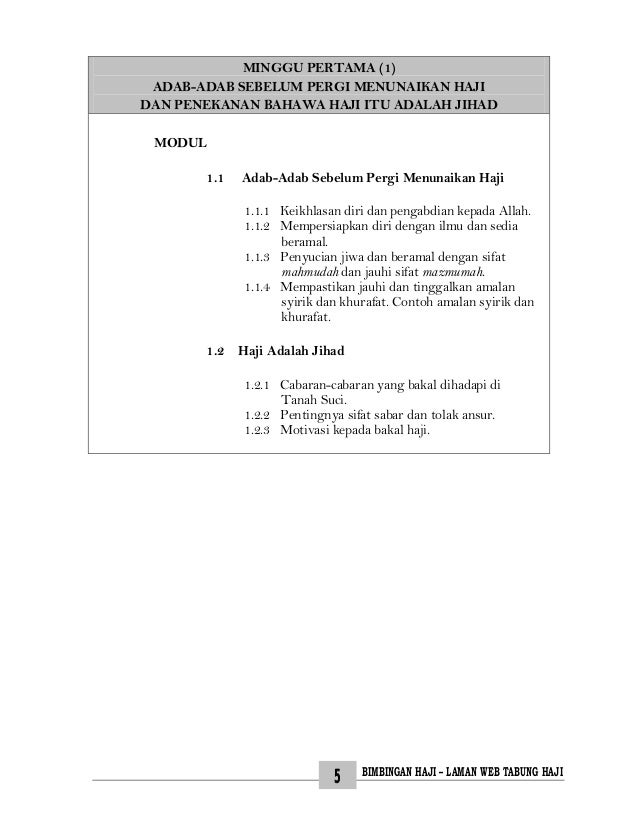 Kursus Haji Modul