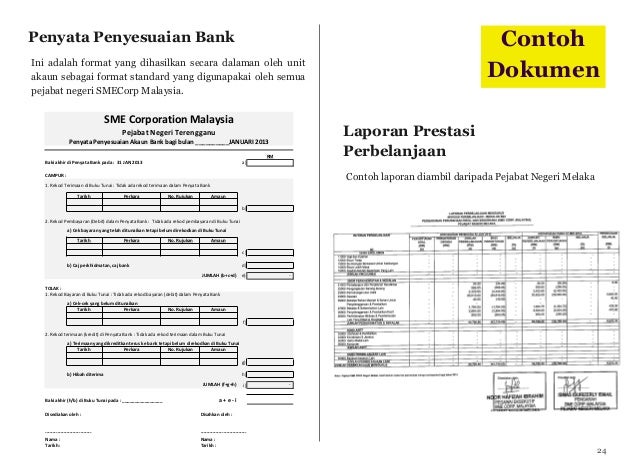 format penyata penyesuaian bank