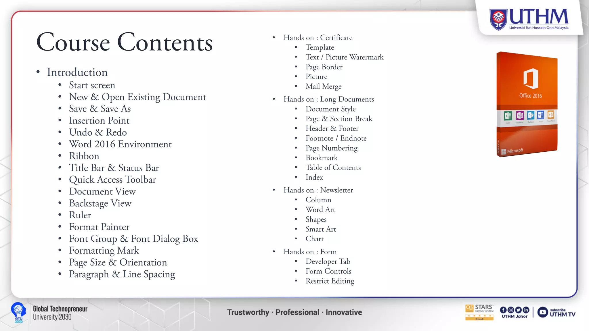 Kursus Ms Word 2016 Pdf Desktop Publishing Computer Software And