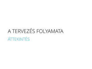 A TERVEZÉS FOLYAMATA
ÁTTEKINTÉS
 