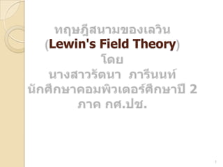 Lewin's Field Theory




                       1
 