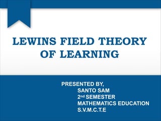 Kurt lewin's field theory | PDF