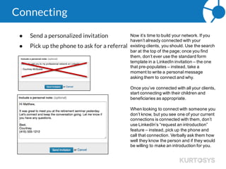 Profile - Headshots
 Hire a professional
 Get the right smile
 Update every 2 to 3 years (must be recent!)
 Don’t over-edit
 Wear solid colors or simple patterns
 Use a modern-style background
 Just you! No selfies, no cut-outs of other people, etc.
 4MB in size, 80x80 pixels at least
Members with photo receive up to 21x more profile views
Good
Bad
 