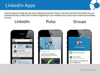 Connecting
• Send a personalized invitation
• Pick up the phone to ask for a referral
Now it’s time to build your network. If you haven’t already
connected with your existing clients, you should. Use the
search bar at the top of the page; once you find them, take a
moment to write a personal message asking them to connect
and why.
Once you’ve connected with all your clients, start connecting
with their children and beneficiaries as appropriate.
When looking to connect with someone you don’t know, but you
see one of your current connections is connected with them,
pick up the phone and call that connection and ask how well
they know the person and if they would be willing to make an
introduction for you.
 