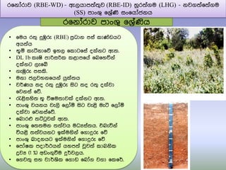 • ෗මය ර්‍ු දුඹුරු (RBE) පරිධාන පසත කා්ඩඩයට
අය්‍තය
• භූය කැටීනා෗ේ ඉහල ෗කාට෗සත ද්නට ඇ්‍.
• DL 1b කූෂි පාරිසරික කළාප෗යත ෗බ෗හවිනත
ද්නට ලැ෗ේ
• ගැඹුරු පසකි.
• මනා ජලවහන෗යනත යු්්‍ය
• වර්ණය ්‍ද ර්‍ු දුඹුරු සිට ්‍ද ර්‍ු ද්වා
෗වනසත ෗ේ.
• රැළිසහි්‍ භූ විෂම්‍ාව් ද්නට ඇ්‍.
• පාංශු වයනය වැලි ෗ලෝය සිට වැළි මැටි ෗ලෝය
ද්වා ෗වනසත෗ේ.
• ෗බාරෆ ්‍ට්ටුව් ඇ්‍.
• පාංශු ෗්‍්‍මන ්‍්‍තවය මධයසත්‍ය. එබැවිනත
වියළි ්‍්‍තවයනට ඉ්මනිනත ෗ගාදුරු ෗ේ
• පාංශු ඛාදනයට ඉ්මනිනත ෗ගාදුරු ෗ේ
• ෗පෝෂක පදාර්ථයනත යහප්‍ත වූව්‍ත කාබනික
ද්‍රවය (1 %) අඩංගුවීම දුර්වලය.
• ෗ගව්‍ු සහ වාර්ශික ෗ගාඩ ෗බෝග වගා ෗ක෗ර්.
ර෗නෝරාව පාංශු ෗ශරිතණිය
ර෗නෝරාව (RBE-WD) - ඇලයාප්‍ත්‍ුව (RBE-ID) හ෕ර්‍තගම (LHG) - නවග්‍ත෗්‍තගම
(SS) පාංශු ෗ශරිතණි සං෗යෝජනය
 