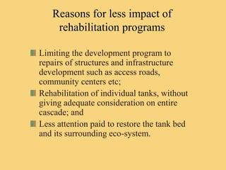 Restoration of Tank Cascade Systems for Productivity and Sustainability ...