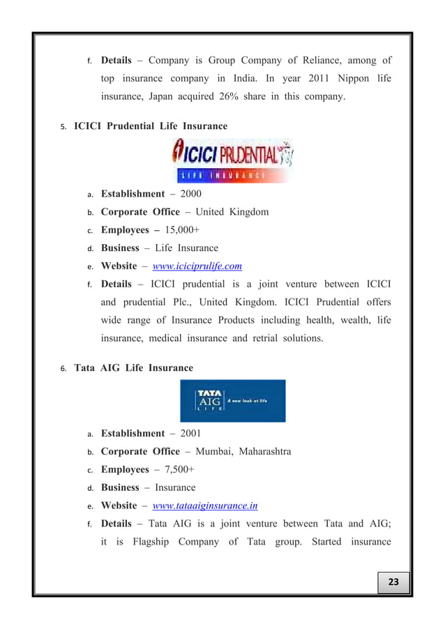 HR Policies & Practices in Insurance Industry with special reference to ...