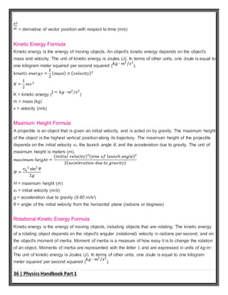 Physics 200+ formulas and concepts | DOCX