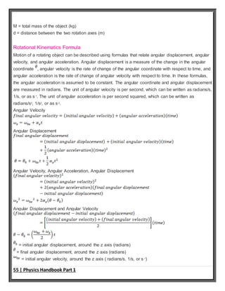 Angular Physics Formulas Physics 200+ formulas and concepts | DOCX