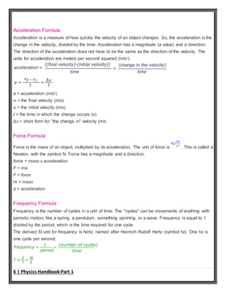 Physics 200+ formulas and concepts | DOCX