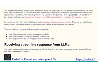 How (and why) to implement streaming in your LLM application.(kusho ...