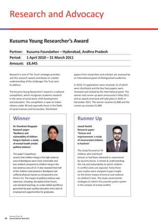 Kusuma Trust UK Annual Review 2010-2011