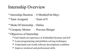 Comprehensive Internship Report on IoT Development and Python ...