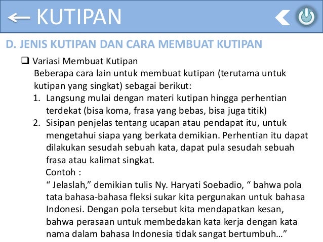 Kutipan presentasi Kutipan presentasi