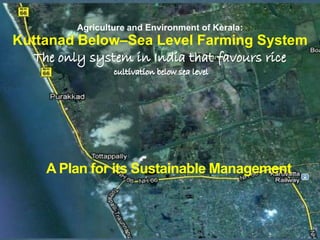 Agriculture and Environment of Kerala:
Kuttanad Below–Sea Level Farming System




    A Plan for its Sustainable Manageme...