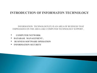 fundamentals of information technology | PPTX