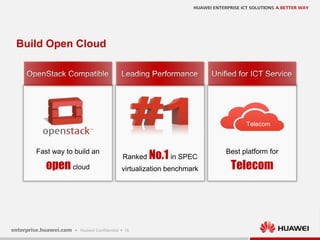 16
Build Open Cloud
Ranked No.1 in SPEC
virtualization benchmark
Best platform for
Telecom
Fast way to build an
open cloud
Telecom
 