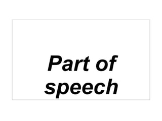 Part of
speech
 
