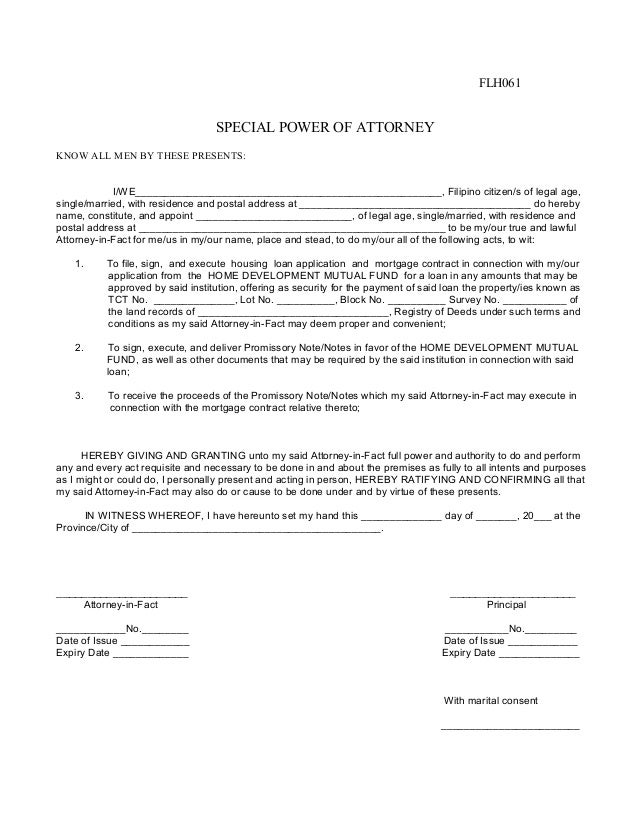 Special power of attorney