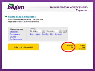 Использование геопрофилей. Украина. Начать дело в интернете? Наш журнал поможет Вам! Открыть или перенести бизнес в Интернет легко! 