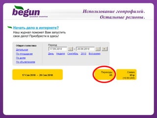 Использование геопрофилей. Остальные регионы. Начать дело в интернете? Наш журнал поможет Вам запустить свое дело! Приобрести в здесь! 