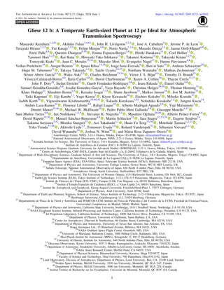 Gliese 12 b: A Temperate Earth-sized Planet at 12 pc Ideal for Atmospheric
Transmission Spectroscopy
Masayuki Kuzuhara1,2,...