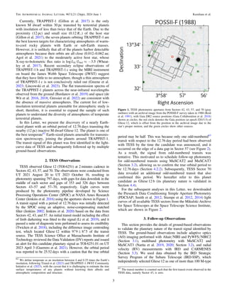 Currently, TRAPPIST-1 (Gillon et al. 2017) is the only
known M dwarf within 30 pc transited by terrestrial planets
with in...