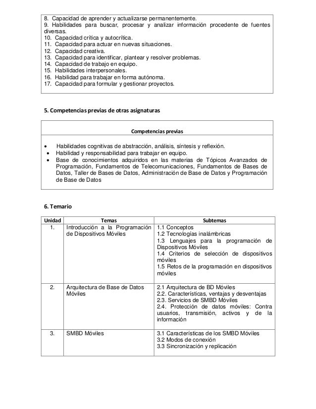 Base De Datos Para Dispositivos Moviles