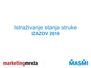 Istraživanje stanja struke
IZAZOV 2016
 