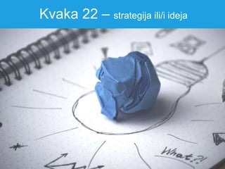 Kvaka 22 – strategija ili/i ideja
 