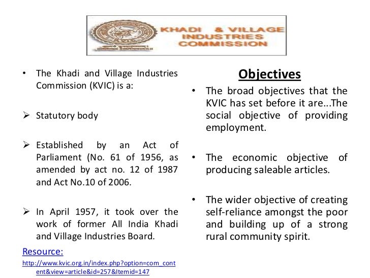 KHADI AND VILLAGE INDUSTRY