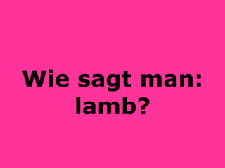 Wie sagt man: lamb? 