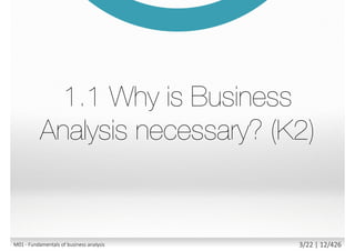 1. Lack of clear link to the organisation’s
key strategic priorities
2. Lack of clear senior management
ownership and leadership
3. Lack of effective engagement with stakeholders
4. Lack of skills and proven approach to project and risk
management
5. Project not broken down into manageable steps
6. Evaluation of proposals linked to short term affordability
rather than longer term value for money
7. Lack of understanding of and contact with suppliers
8. Lack of effective integration between
the client, supplier and supply chain
Reported by Office of
Government Commerce (OGC)
in respect of Gateway Reviews
M01 - Fundamentals of requirement engineering 3/27 | 12/523
 