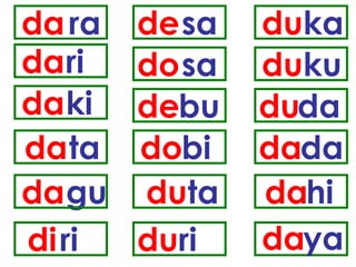 da ra da ri da ki da ta da gu di ri de sa do sa de bu do bi du ta du ri du ka du ku du da da da da hi da ya 