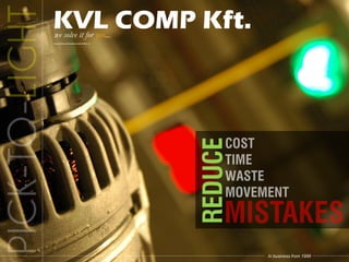 KVL COMP Kft.
we solve it for you...
KVL201205JCXXVISA0001654XPvFR005.12




                                      REDUCE
                                               In business from 1996
 