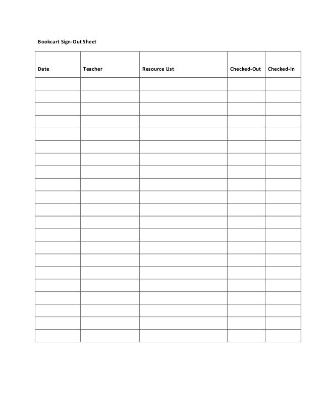 school sign out sheet