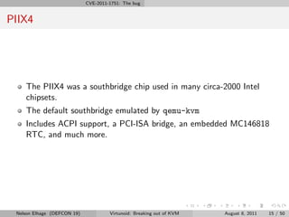 CVE-2011-1751: The bug


PIIX4




    The PIIX4 was a southbridge chip used in many circa-2000 Intel
    chipsets.
    Th...