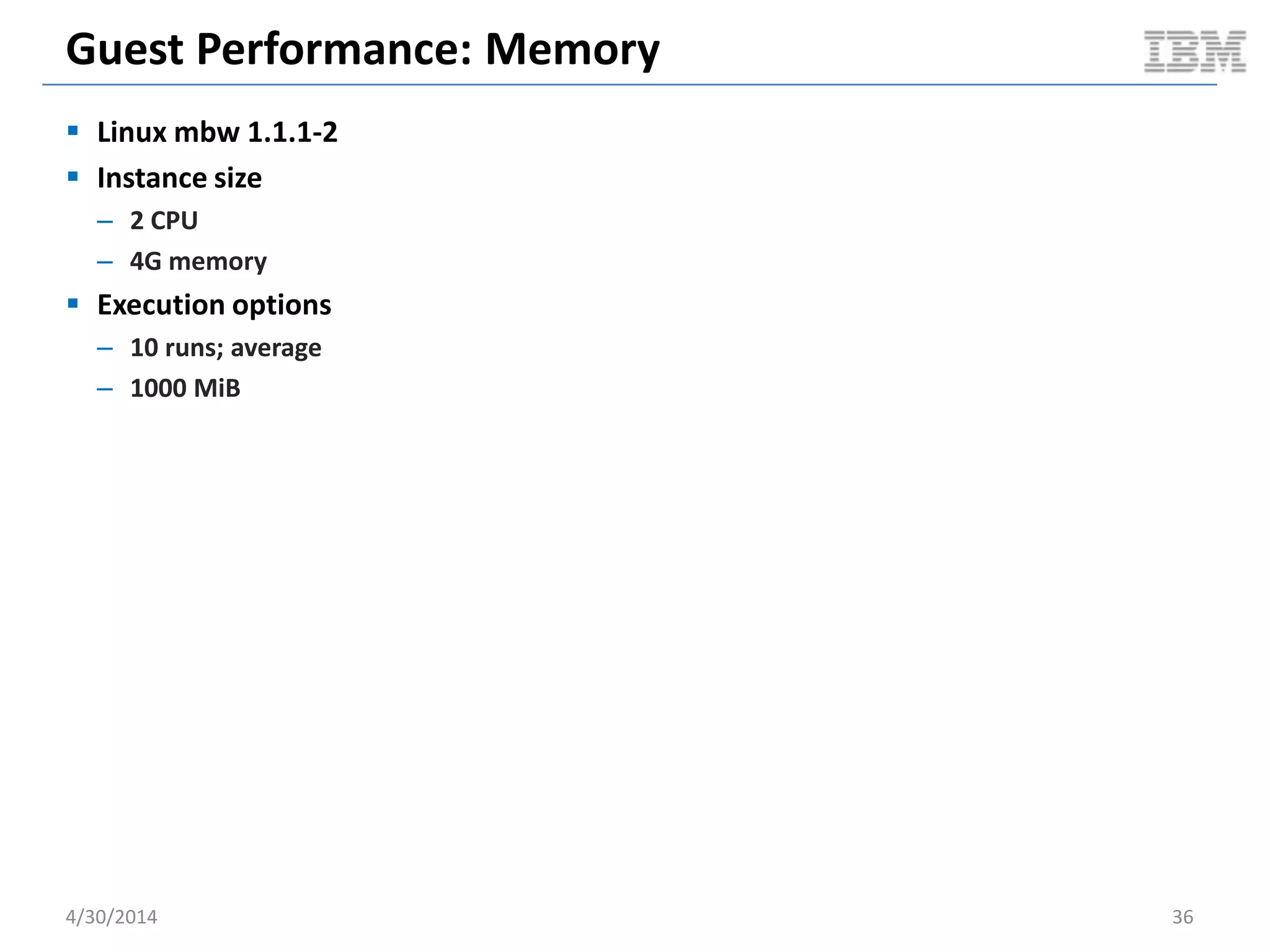 Cloudy Performance: Serial VM Reboot
5/11/2014 36
0
1
2
3
4
5
6
7
8
9
10
1
4
7
10
13
16
19
22
25
28
31
34
37
40
43
46
49
52
55
58
61
64
67
70
73
76
79
82
85
88
91
94
97
100
103
106
109
CPUUsageInPercent
Time
Docker: Compute Node CPU
usr
sys
0
1
2
3
4
5
6
7
8
9
10
1
72
143
214
285
356
427
498
569
640
711
782
853
924
995
1066
1137
1208
1279
1350
1421
1492
1563
1634
1705
1776
1847
1918
1989
2060
2131
2202
2273
2344
2415
2486
2557
2628
2699
2770
2841
2912
2983
3054
3125
CPUUsageInPercent
Time
KVM: Compute Node CPU
usr
sys
Averages
– 0.69
– 0.26
Averages
– 0.84
– 0.18
Document v2.0
 