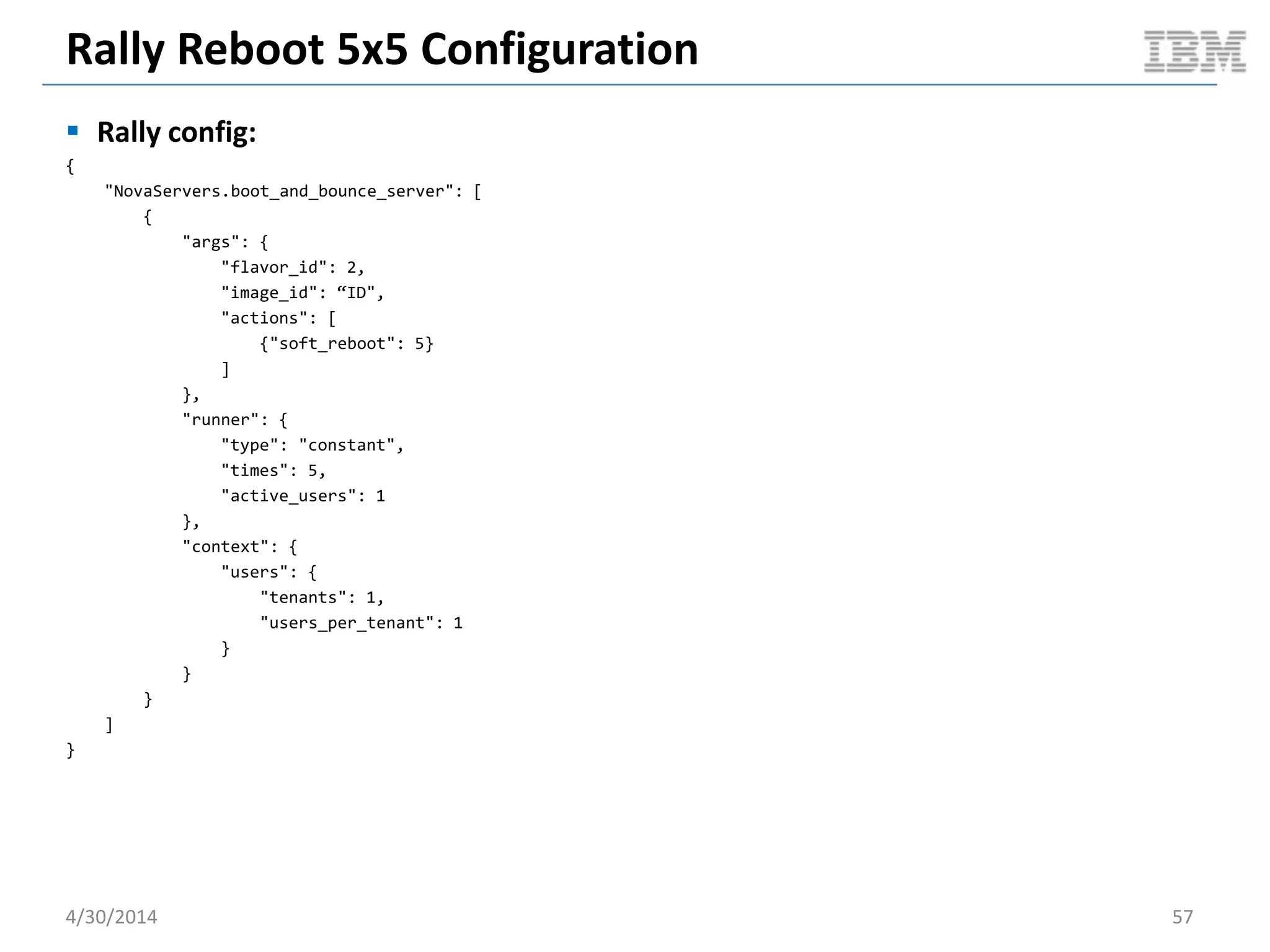 Guest Performance: MySQL OLTP
 Linux sysbench 0.4.12 oltp test
– Table size of 2,000,000
– MySQL 5.5 (installed on Ubuntu 12.04 LTS with apt-get)
– 60 second iterations
– Default MySQL cnf settings
 Variations
– Number of threads
– Transactional random read & transactional random read / write
 Instance size
– 4G RAM
– 2 CPU cores
– 20G disk
5/11/2014 57Document v2.0
 