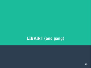 17
LIBVIRT (and gang)
 