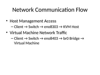 KVM Virtualization Network Architecture and Ubuntu VM Bridge Design | PPTX