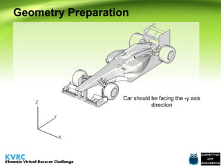 Geometry Preparation

Car should be facing the -y axis
direction

 