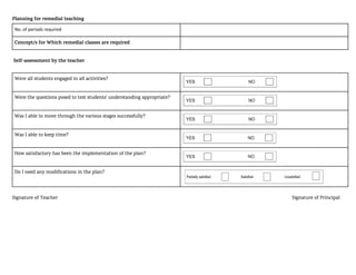 KVS_Lesson plan organiser format for teachers | DOCX
