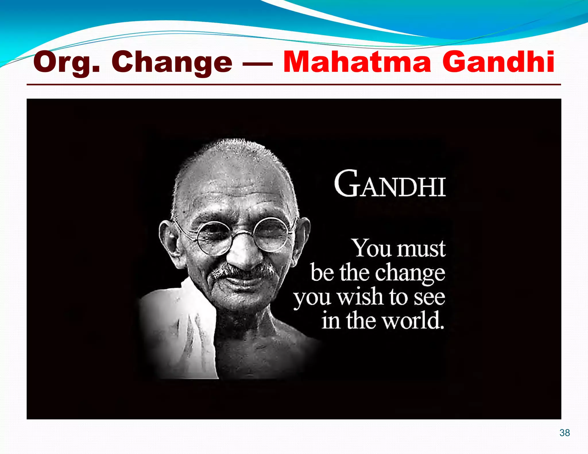 38
Org. Change — Mahatma Gandhi
 