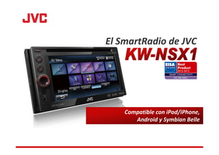 El SmartRadio de JVC




    Compatible con iPod/iPhone,
       Android y Symbian Belle
 