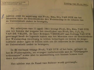 Verslag Gemeenteraadszitting dd. 26.4.1961
Collectie ‘Universiteitsarchief - UGent’
 