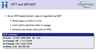 Rtp Sdp Example Real-Time Text and WebRTC @ Kamailio World 2023 | PDF