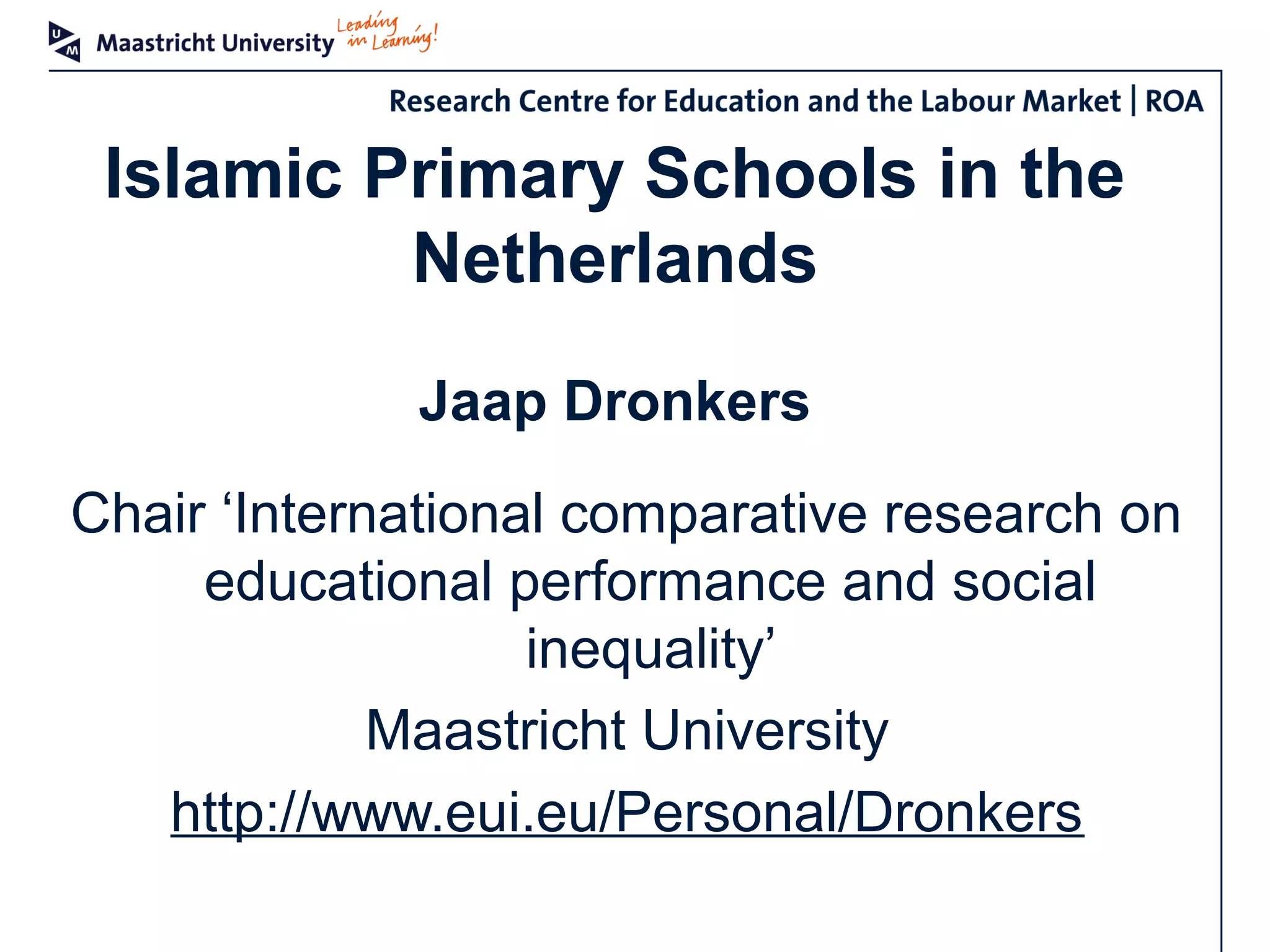 Kwaliteitsproblemen islamitische scholen | PPT