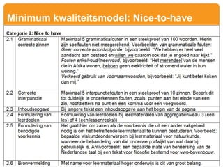 Minimum kwaliteitsmodel: Nice-to-have
 