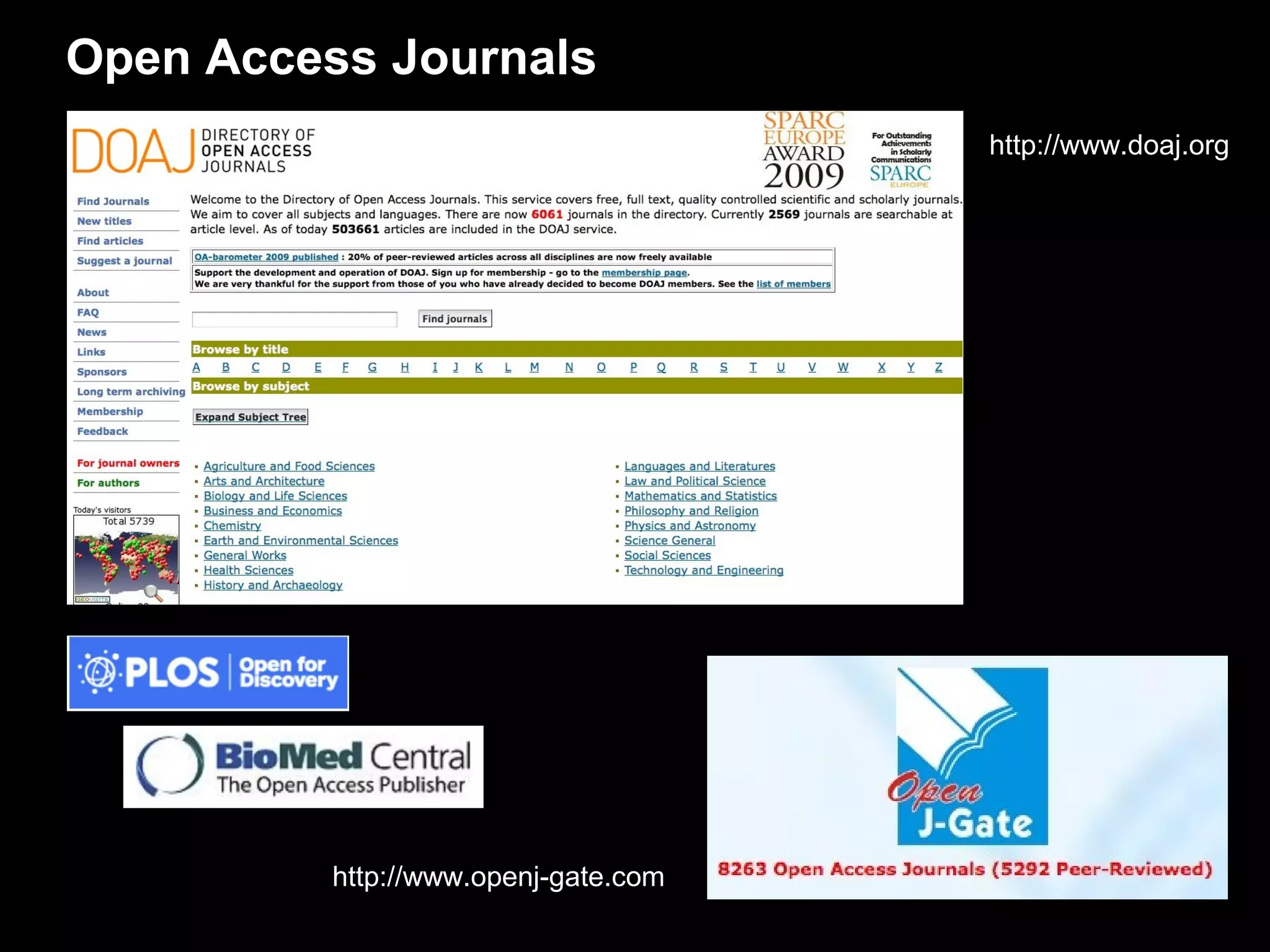 Open Access Journals
                                      http://www.doaj.org




          http://www.openj-gate.com
 